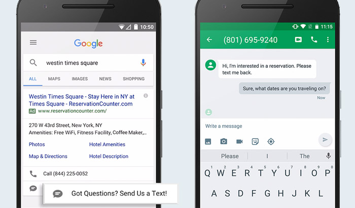 Google’s launching click-to-message ads on Google Search